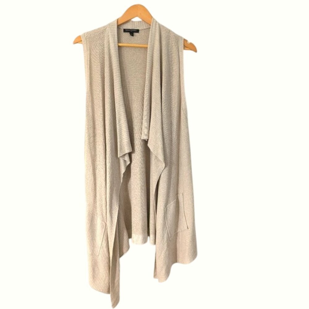 Banana Republic Waterfall Knit Vest Sweater Oat‎ Color S